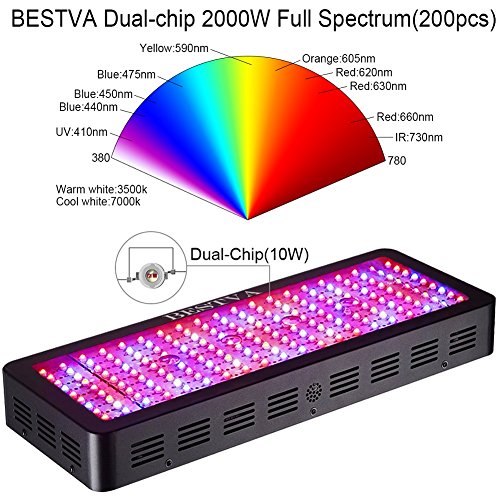 BESTVA 2000W Double Chips LED Grow Light