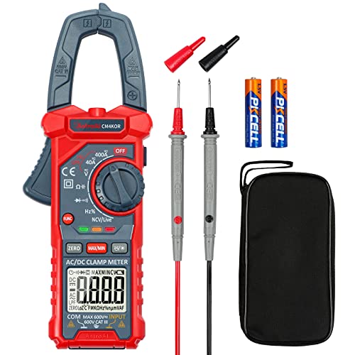 AstroAI Digital Clamp Meter Multimeter 4000 Counts Auto-ranging Amp Voltage Tester Measuring AC/DC Voltage & Current, Resistance, Capacitance, Frequency, Continuity, Live Wire Test, NCV Detection