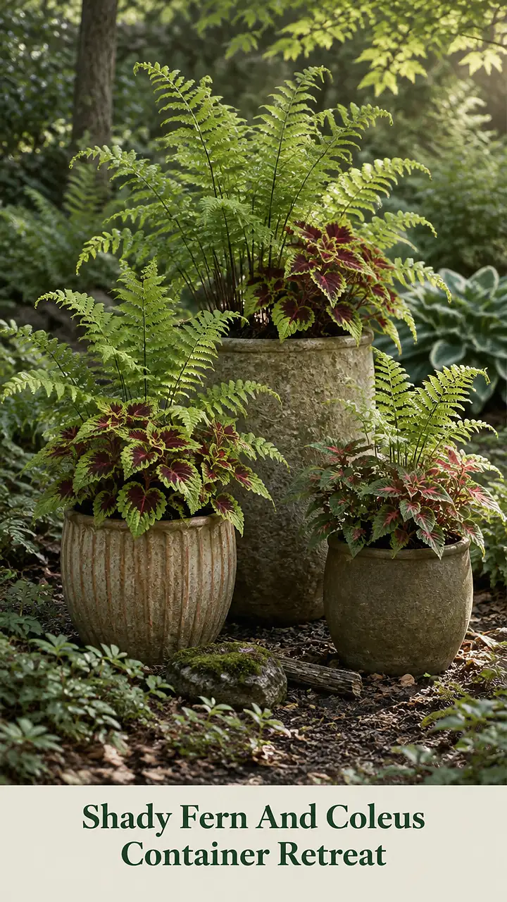 Shady Fern And Coleus Container Retreat