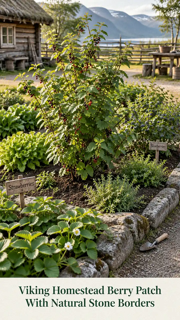Viking Homestead Berry Patch With Natural Stone Borders
