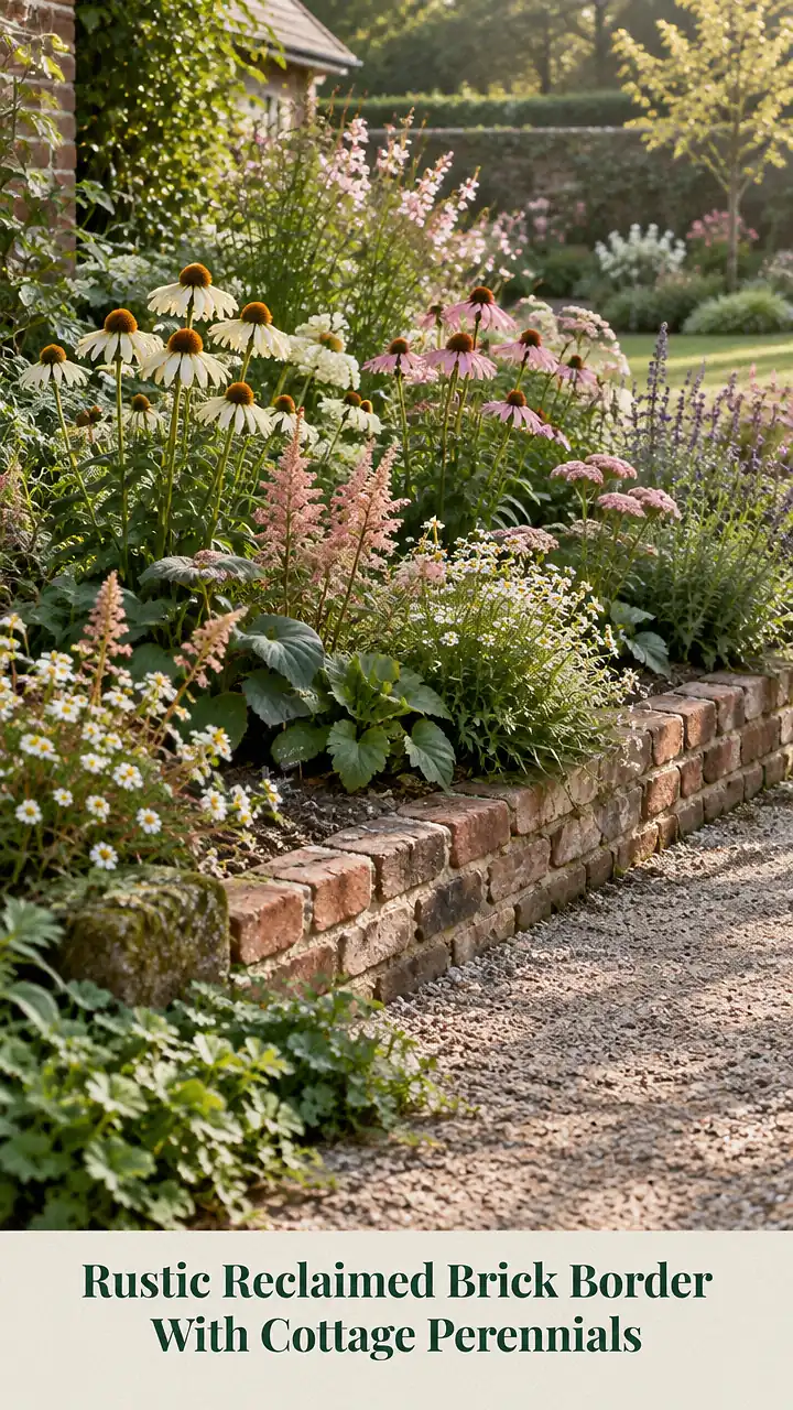 Rustic Reclaimed Brick Border With Cottage Perennials