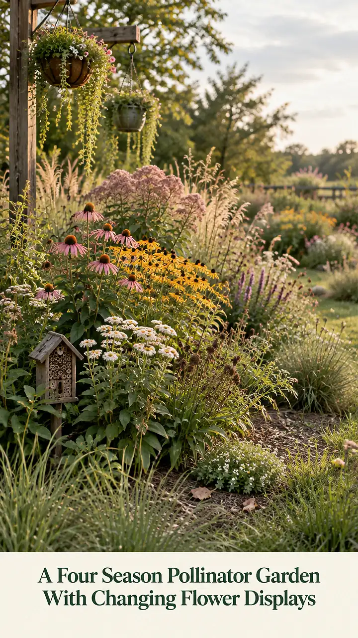A Four Season Pollinator Garden With Changing Flower Displays