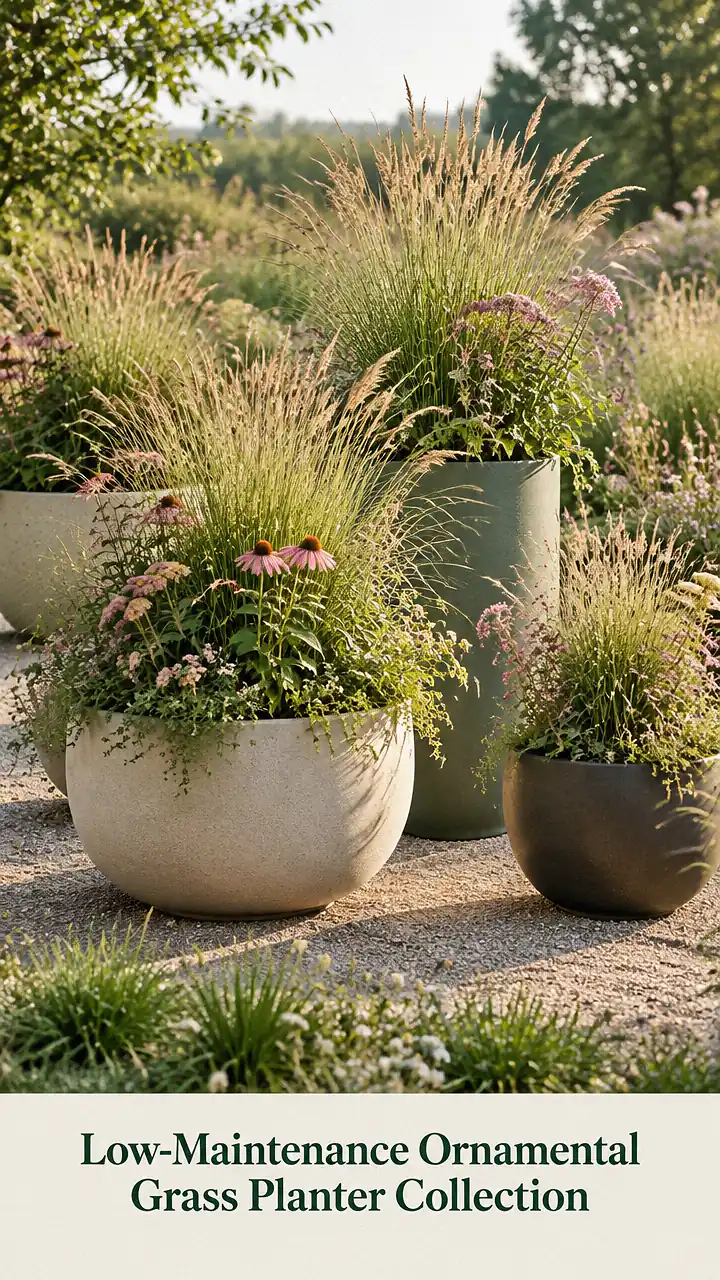 Low-Maintenance Ornamental Grass Planter Collection