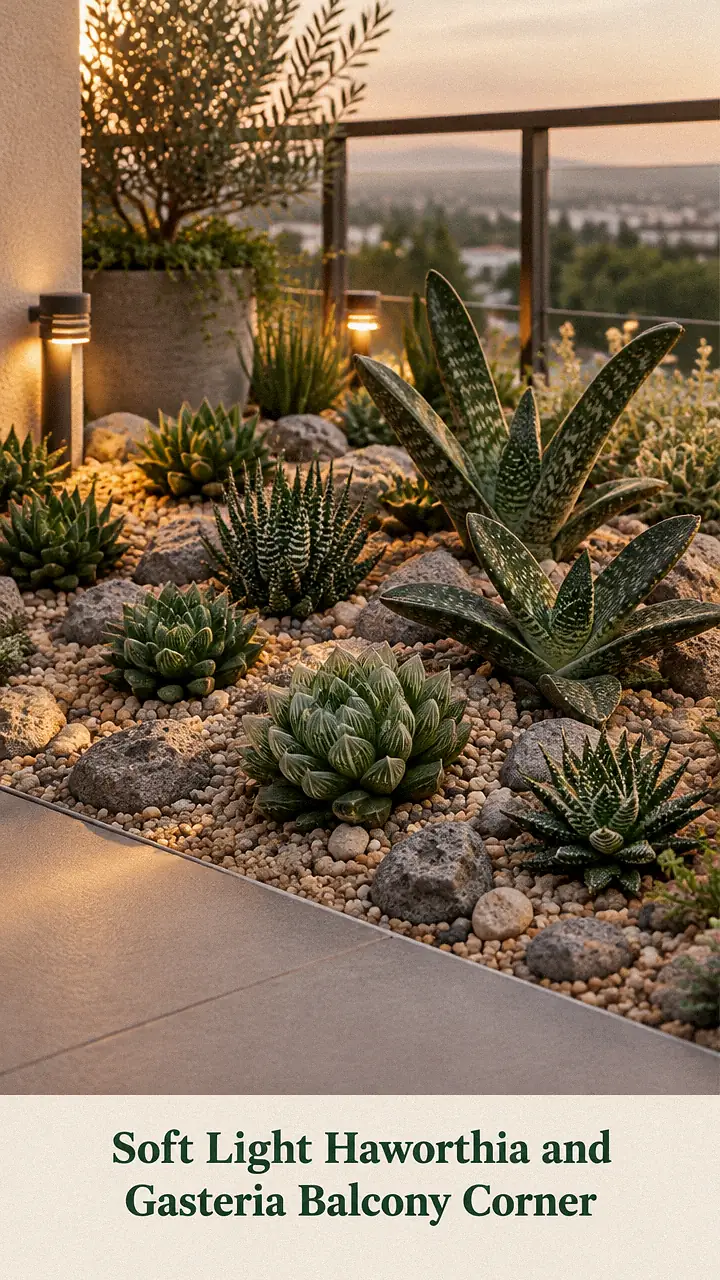 Soft Light Haworthia and Gasteria Balcony Corner