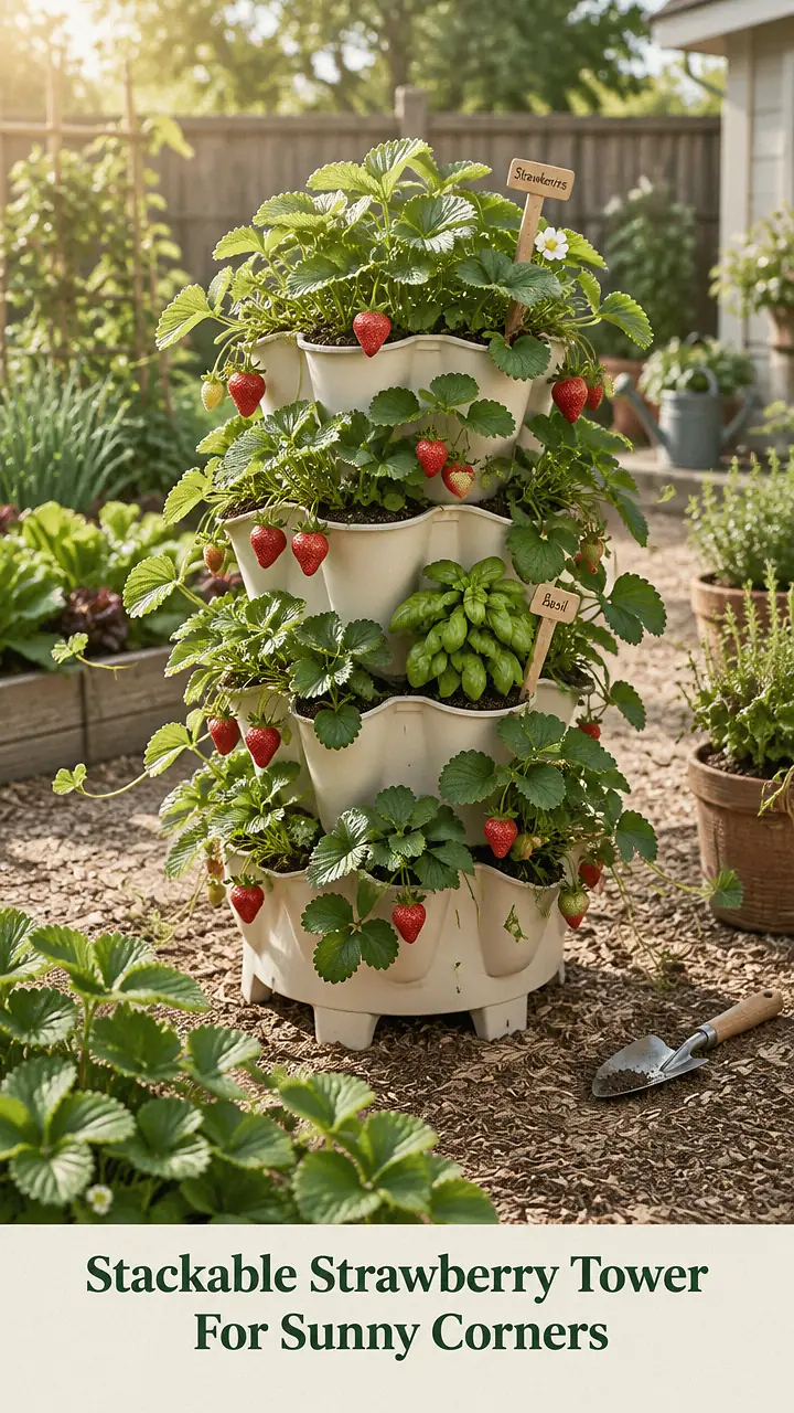 Stackable Strawberry Tower For Sunny Corners