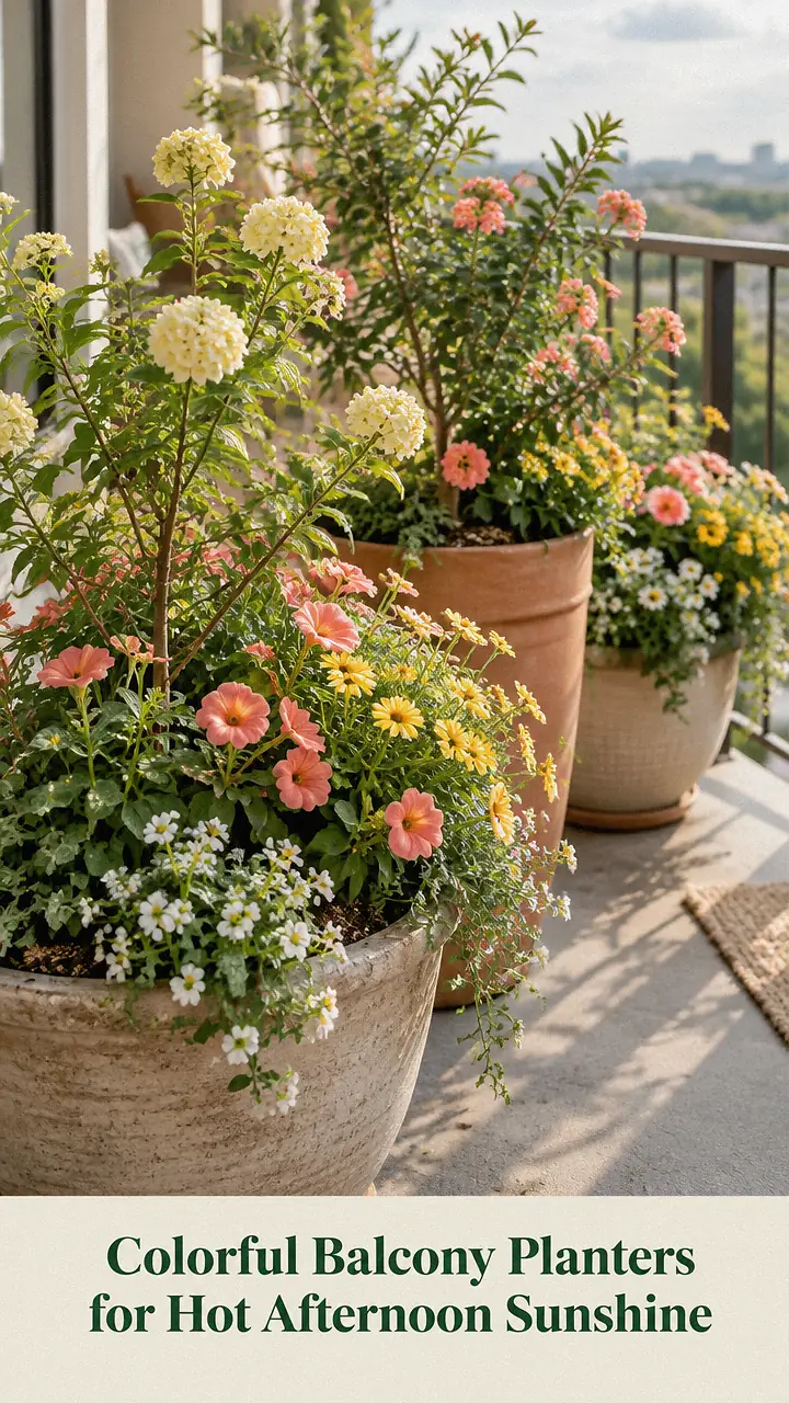 Colorful Balcony Planters for Hot Afternoon Sunshine