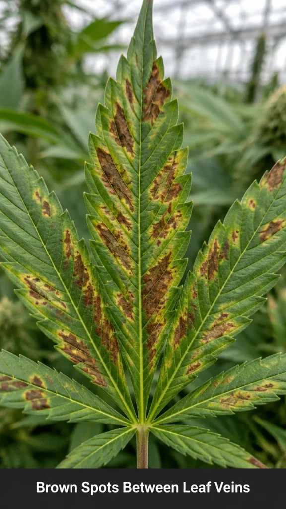 Brown Spots Between Leaf Veins