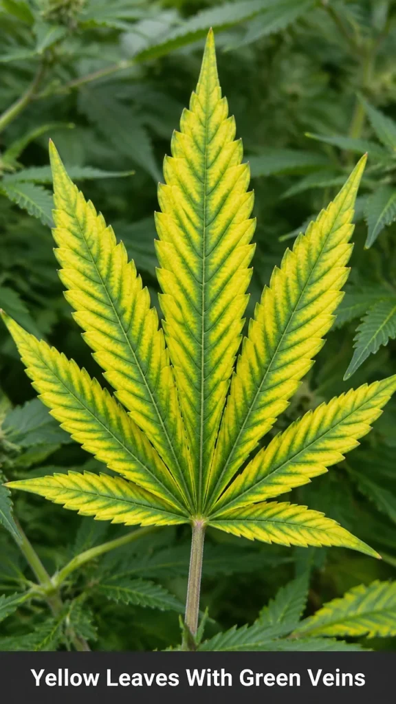 Yellow Leaves With Green Veins